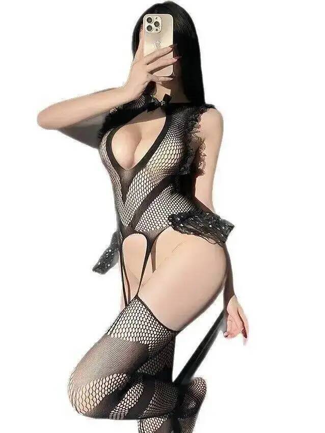 Sexy Lace Trim Fishing Net Bod - Fishnet Stocking Women 评论和价格