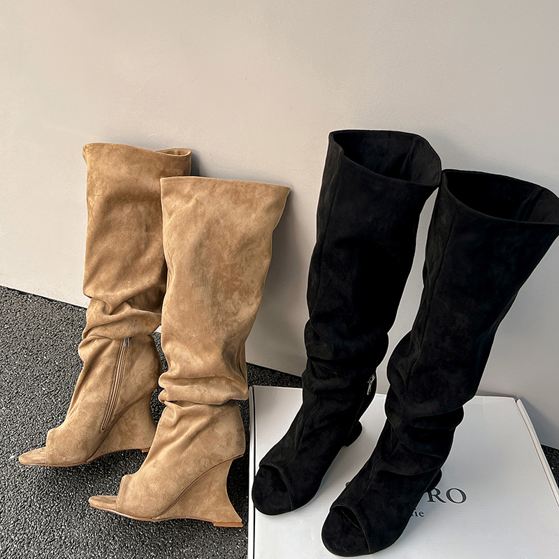 AIYKAZYSDL Strange Wedge Heel  - Knee High Sock Women 评论和价格