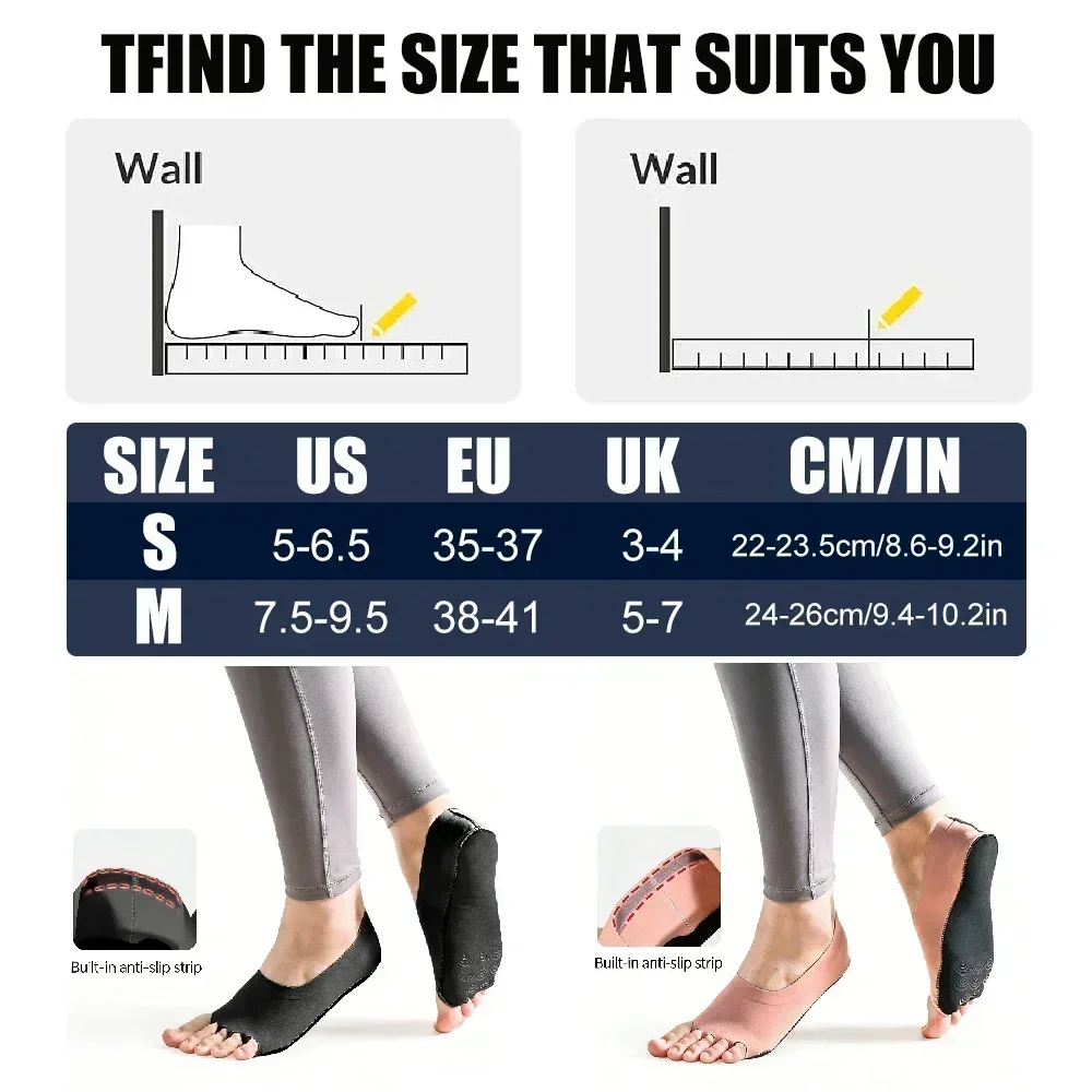 1Pair Toeless Yoga Pilates Soc - Grip Sock Yoga 评论和价格