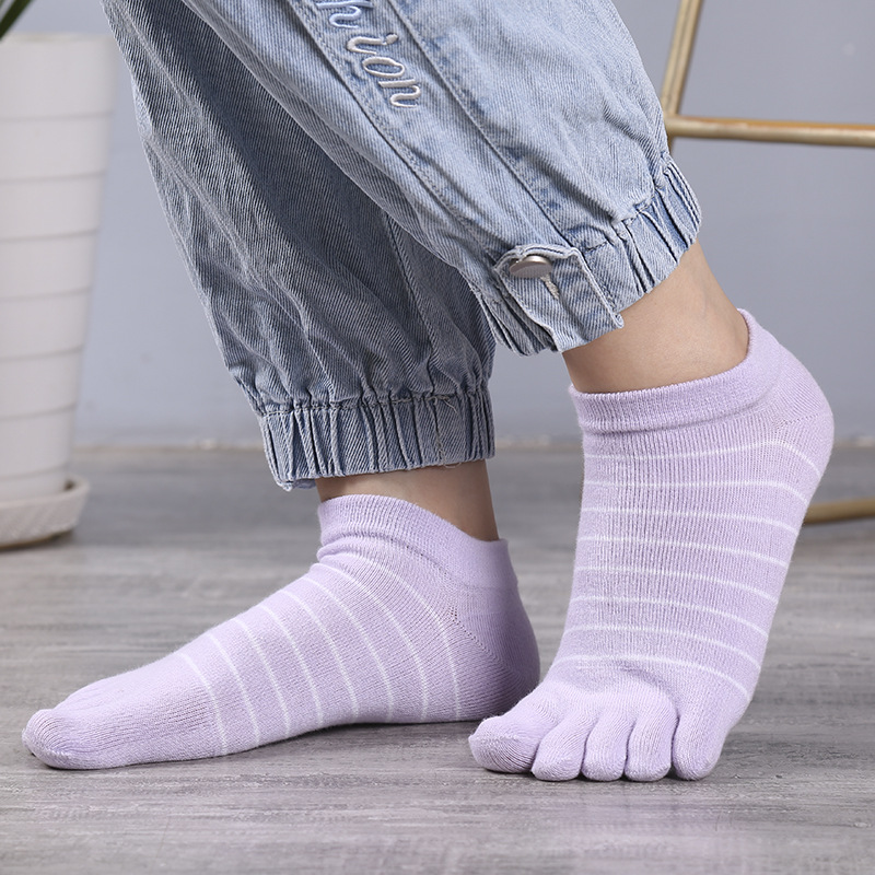 1/5 Pairs Women Striped Five T - Ankle Sock Low Cut 评论和价格