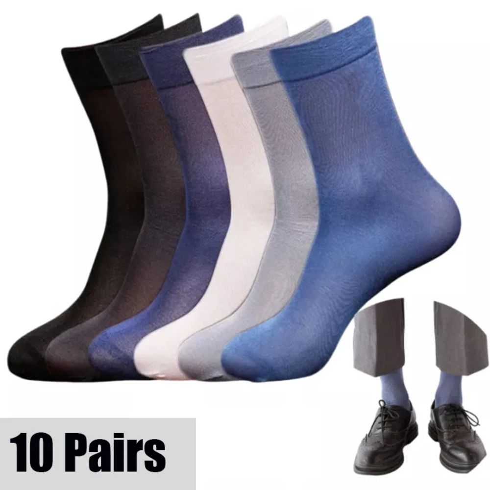 10pairs New Breathable Men Ice - Silk Sock Bamboo 评论和价格