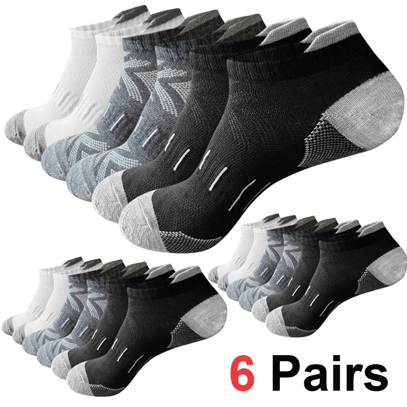 6Pairs Men's Arrow Print Ankle - Athletic Sock Cushion 评论和价格