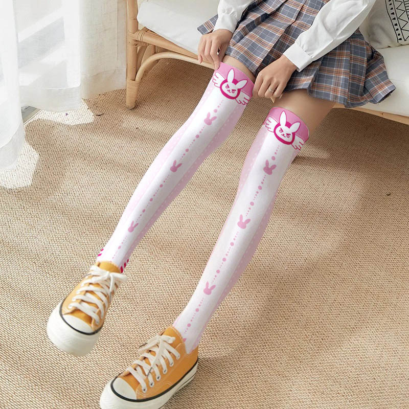 Game OW D.Va Cartoon Printed K - Silk Sock Bamboo 评论和价格