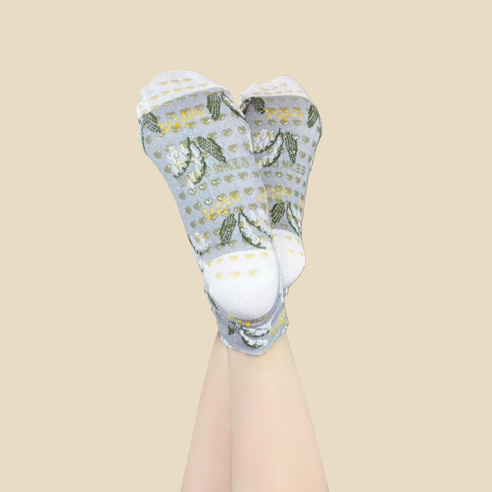 Floral Jacquard Yoga Socks for - Grip Sock Yoga 评论和价格