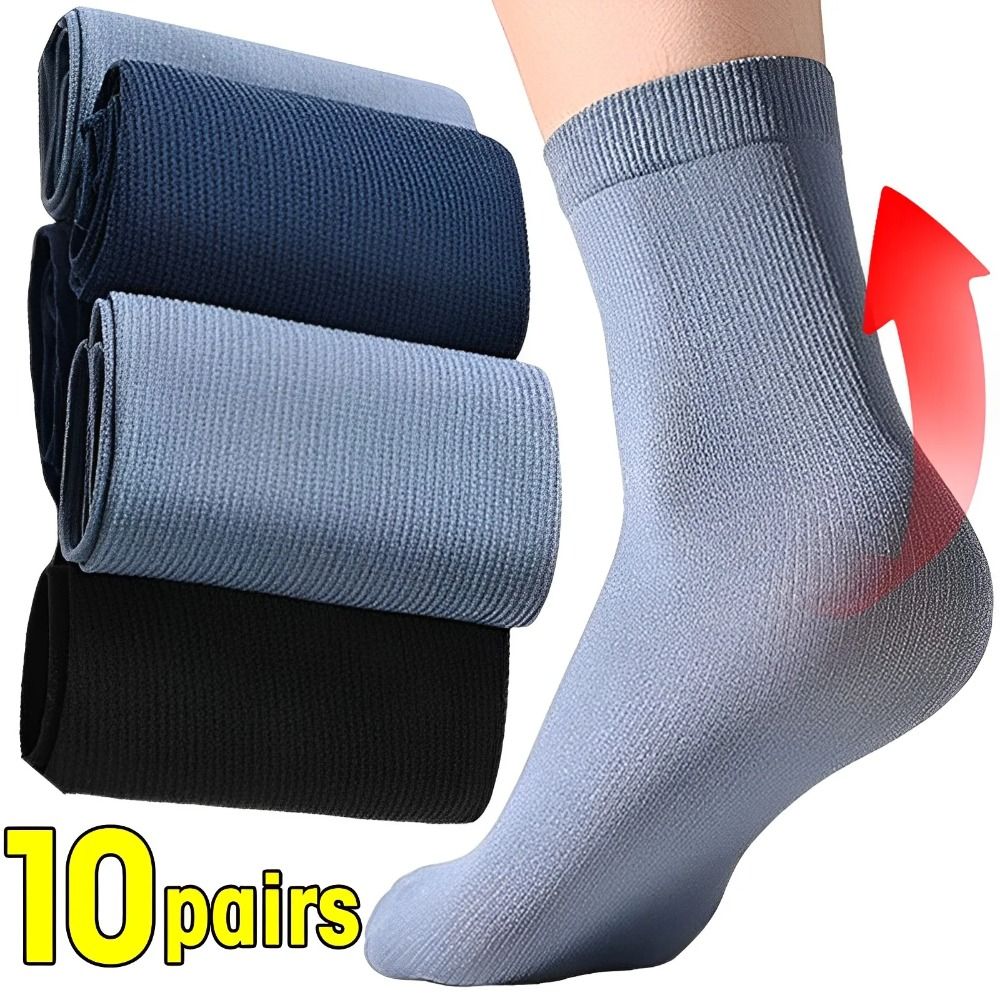 10pairs Fashion Men Ice Silk S - Silk Sock Bamboo 评论和价格