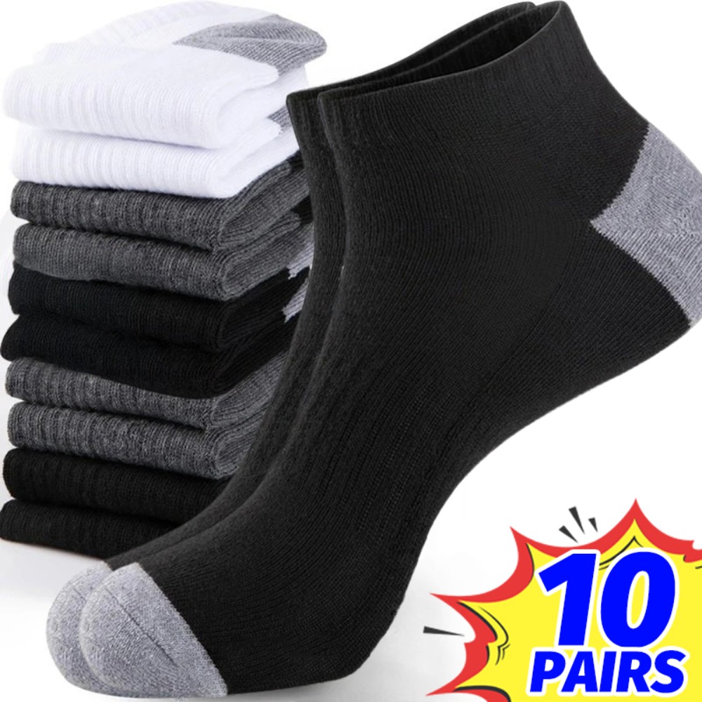 1-10Pairs Breathable Mens Summ - Ankle Sock Low Cut 评论和价格
