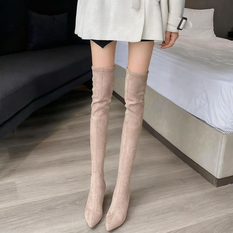 Sexy Women's Boots Pointed Toe - Knee High Sock Women 评论和价格