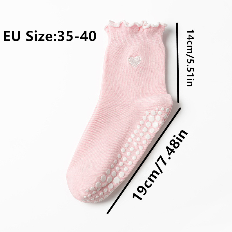 3 Pairs Women Heart Pattern Fr - Grip Sock Yoga 评论和价格