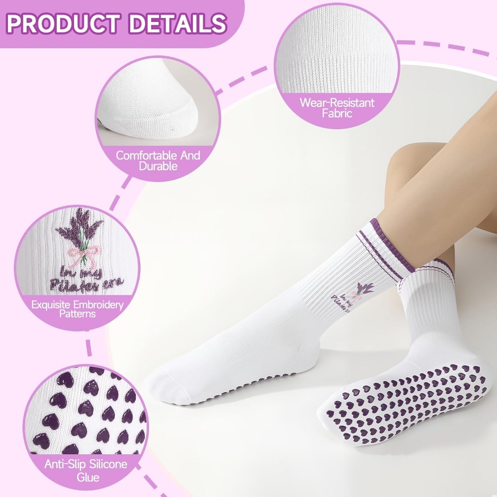 Women's Cute Ruffled Yoga Sock - Grip Sock Yoga 评论和价格