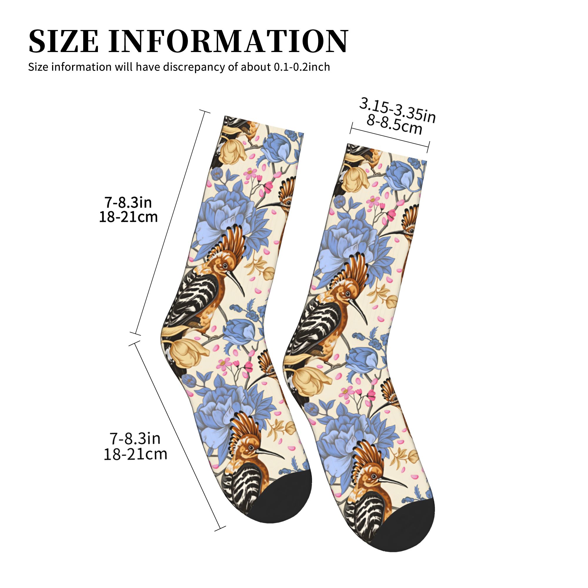 Hoopoe Bird Blue Peony Vintage - Dress Sock Men 评论和价格