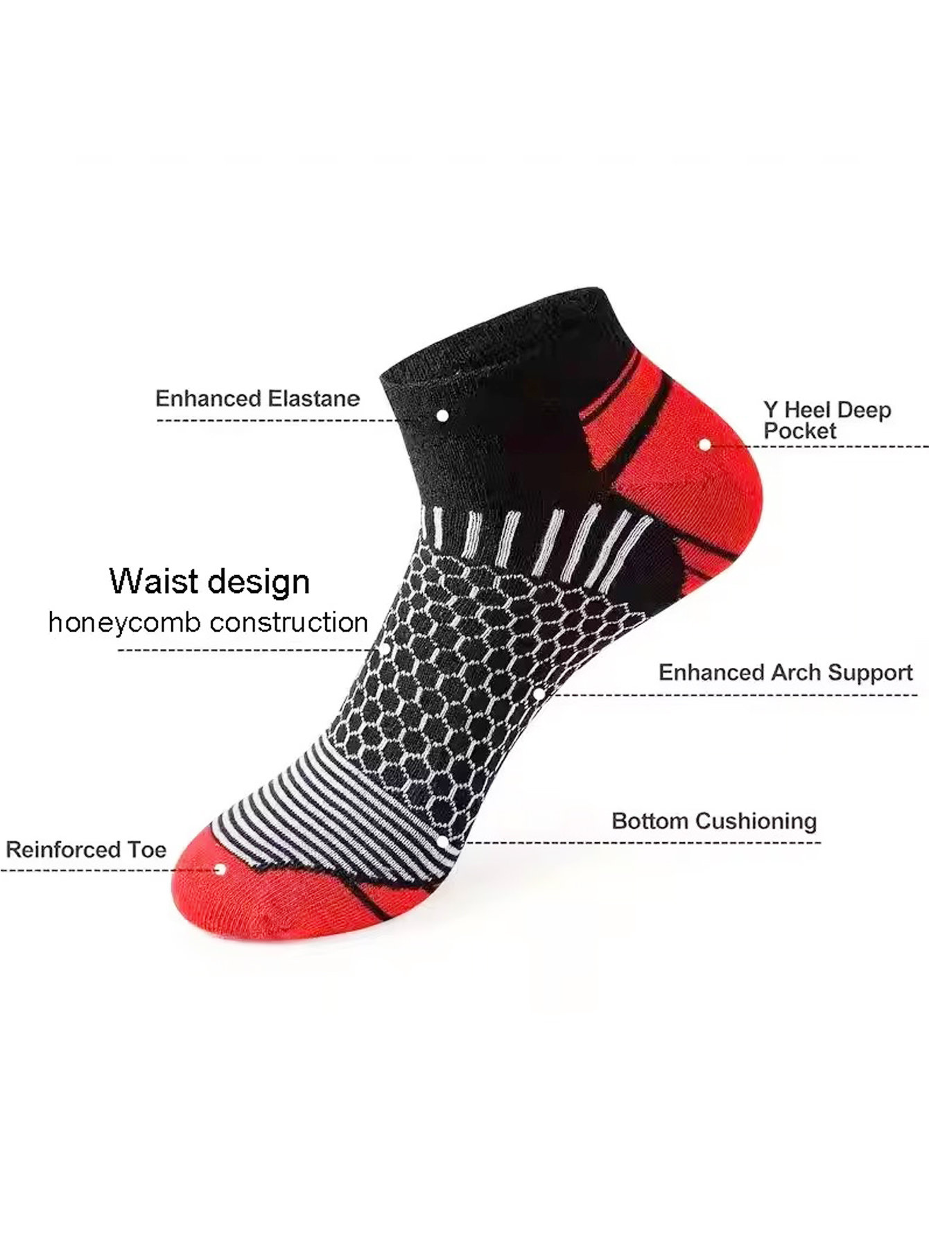 6 Pairs Men's Honeycomb Mesh A - Ankle Sock Low Cut 评论和价格